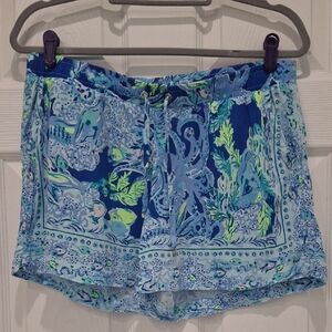 Blue Patterned Shorts